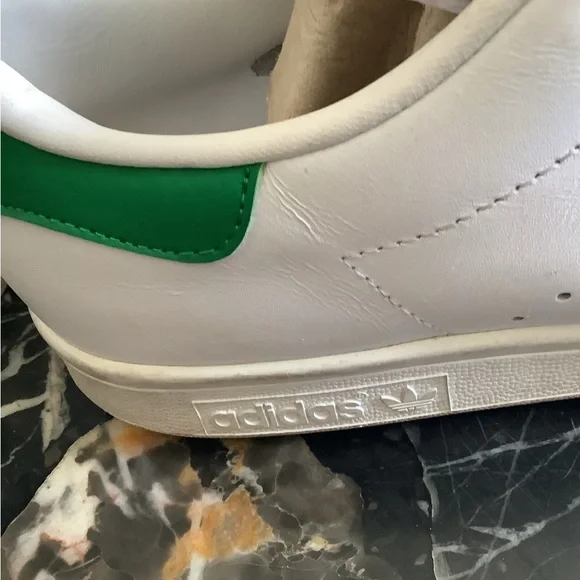 Adidas Stan smith white /green leather low top sneakers size men’s 10 - Picture 3 of 9